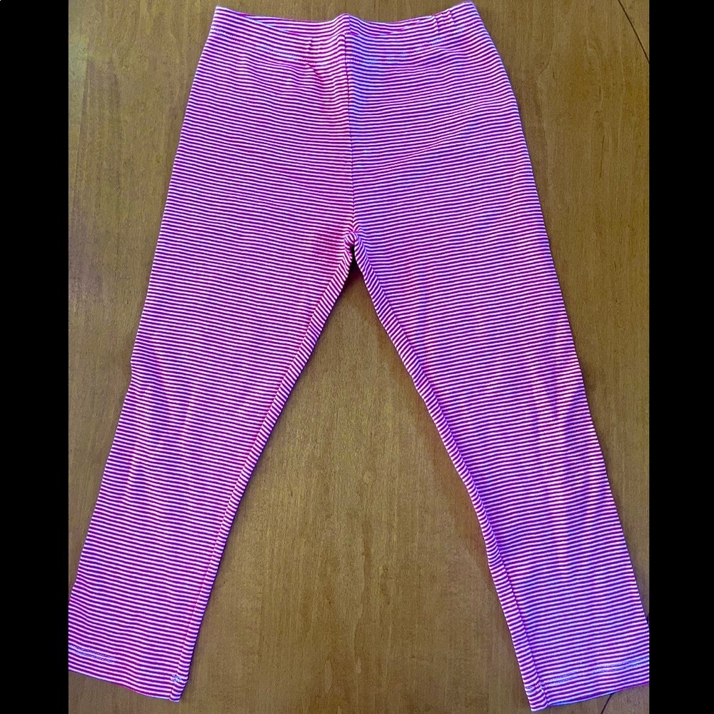 Striped Red and White Girls’ Crapi Leggings - Tea Collection